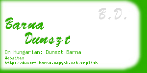 barna dunszt business card